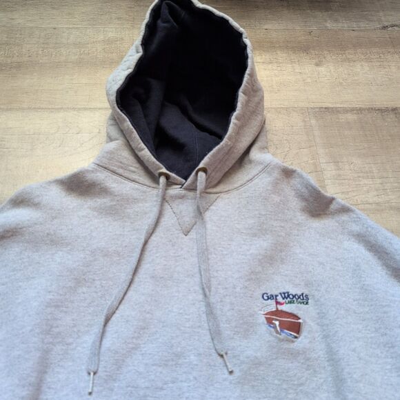 Vtg Champion Mens Gray Pullover Hoodie Size XL Lake Tahoe Gar Woods - Picture 2 of 8